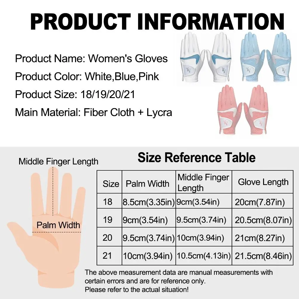 

Breathable Women's Golf Gloves Wear Resistant Comfortable Sport Gloves Soft Durable Full Finger Golf Gloves Palm Protection