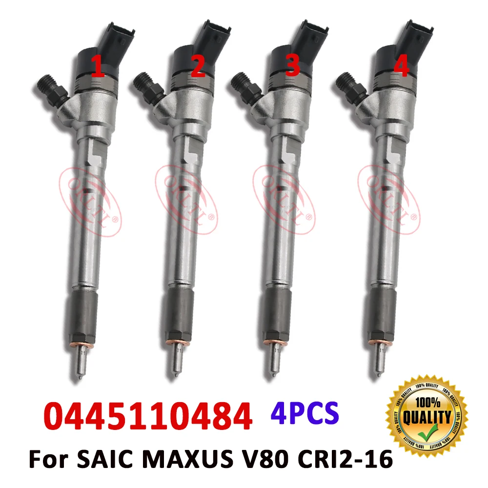 

4 Pieces ORLTL 0445110483 Diesel Injector Nozzle 0445110484 Common Rail CRI2-16 for BOSCH SAIC MAXUS V80