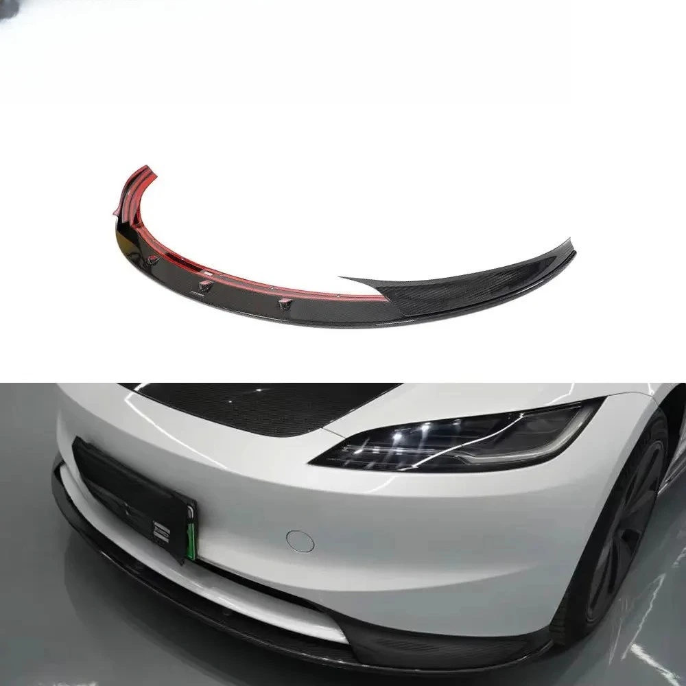 

Carbon Fiber Front Bumper Splitter Lip Chin for Tesla Model 3 Electric 2023 2024 EV Auto Parts