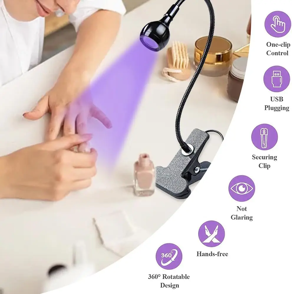 USB 3W LED مصباح الأظافر بالأشعة فوق البنفسجية، ضوء علاج إصلاح الهاتف المحمول، التوصيل والتشغيل