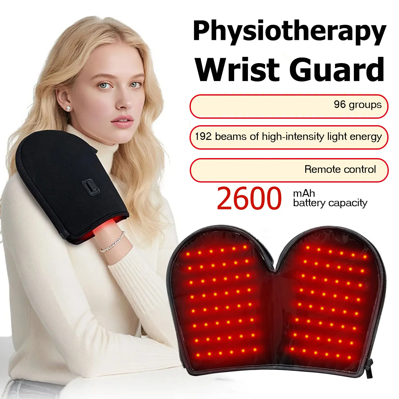 

Терапия красным светом для снятия боли в руках с использованием красного света 660 нм и инфракрасного света 850 нм, перезаряжаемая светодиодная перчатка для светотерапии в ближнем инфракрасном диапазоне