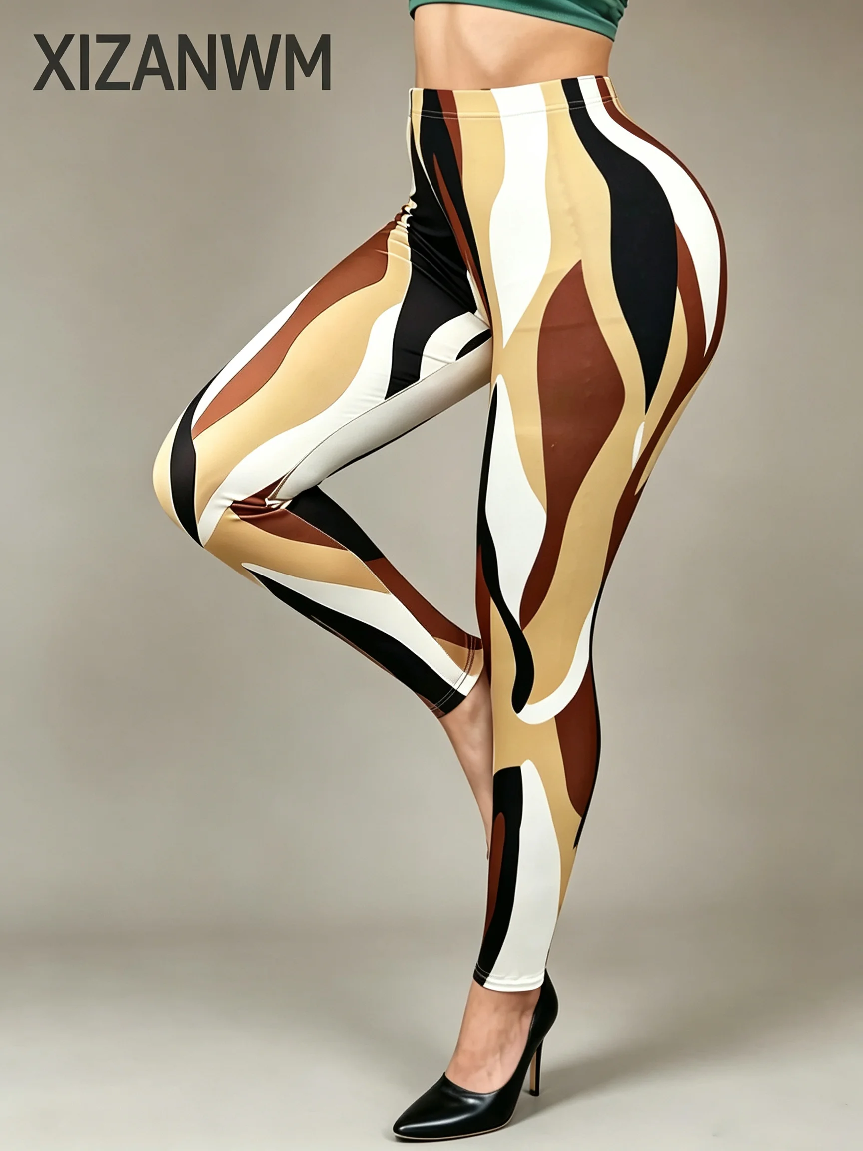 Women's Print Yoga leggings High waisted hip lifting tummy control slim fit pants, fittness workout fashionable pants daliy wear