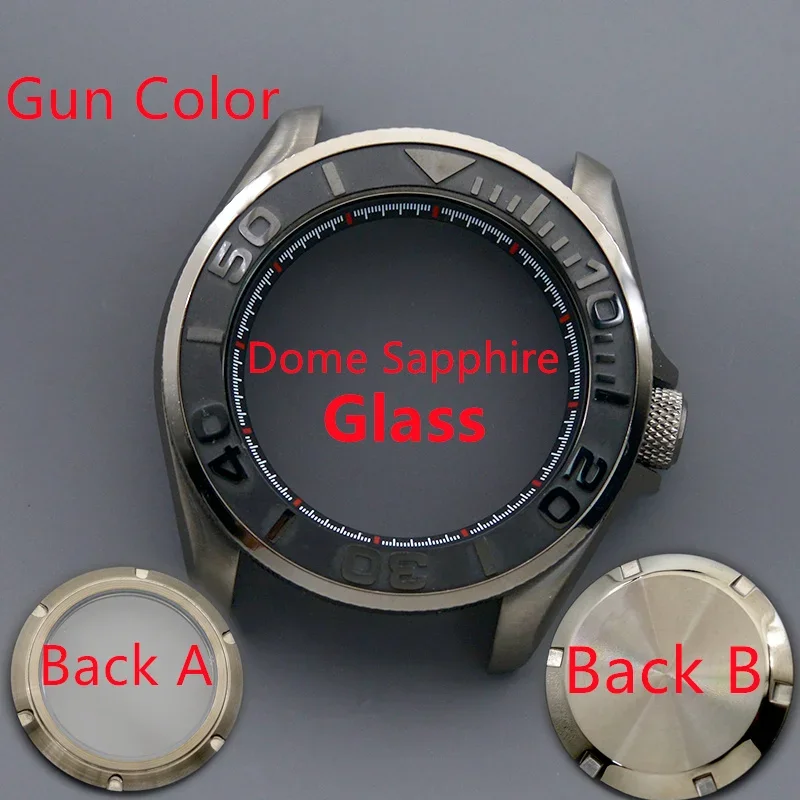 Men's Watch Case Fit NH34 NH35 NH36 Automatic Movement Sapphire Glass 200M Waterproof Gun Colour Case Design SKX007 SKX009 image 3