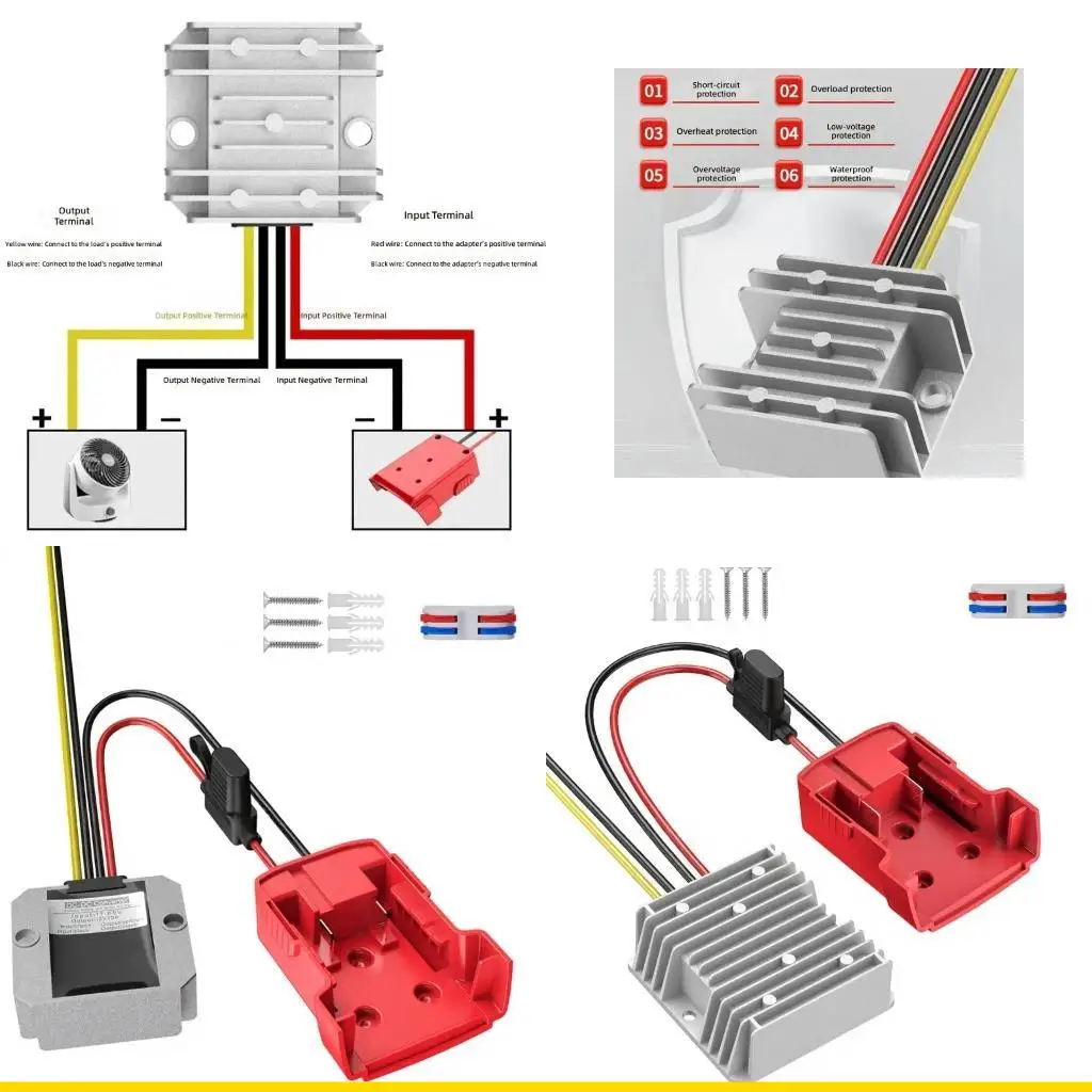 

SZCH 18V to 12V Converter Adapter 12V Regulator for Power Wheel Adapter