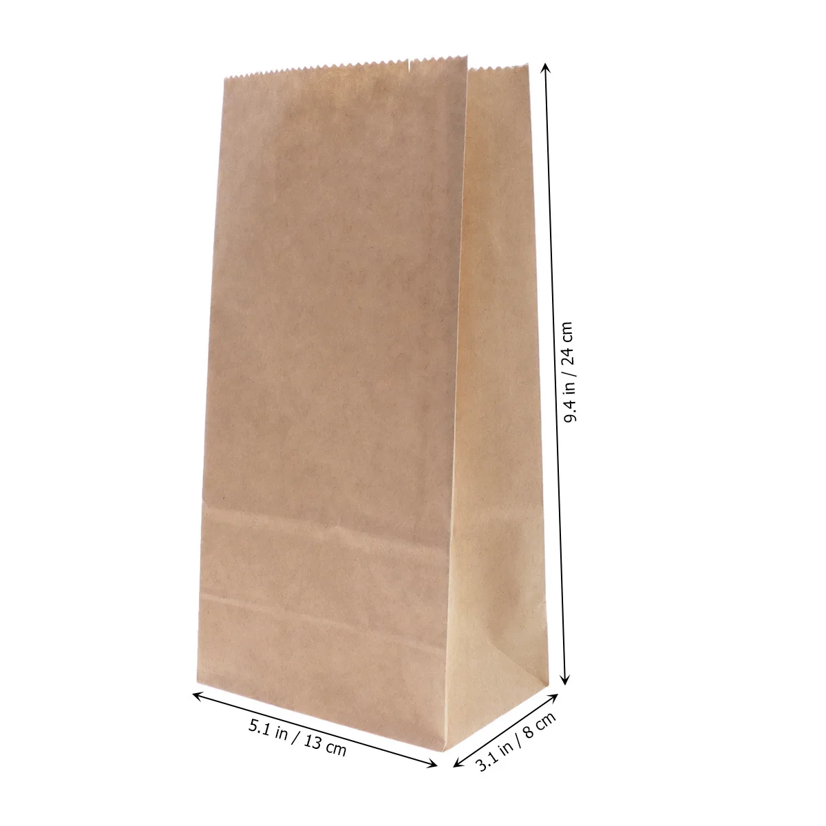 100 Buah Kantong Kemasan Makanan Kertas Kraft dengan Dasar Persegi, Tas Kemasan Aman untuk Dibawa Pulang untuk Kue, Biskuit, Makanan Goreng dan Panggang