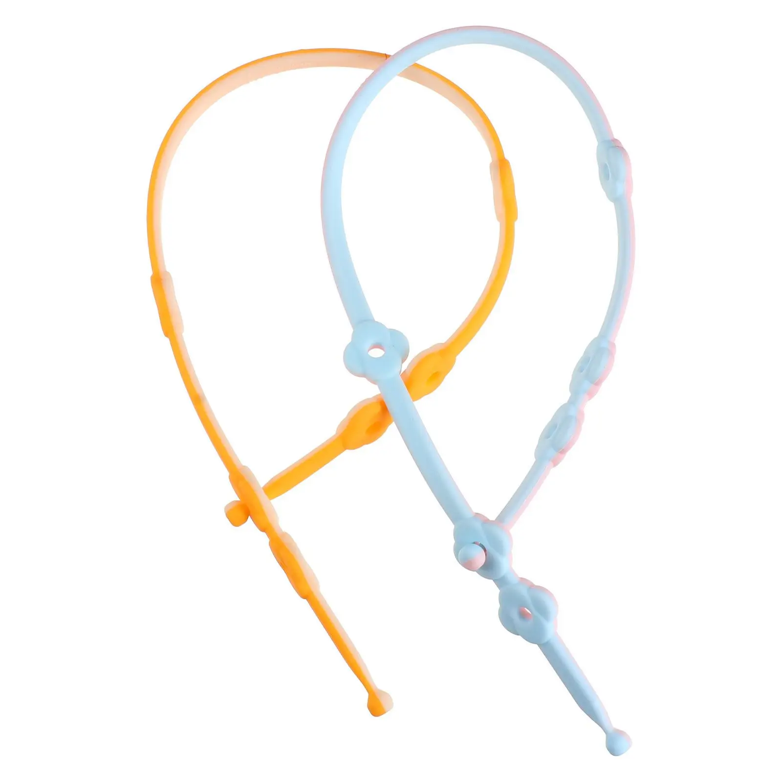 

2Pcs Pacifier Leashes Soft Silicone Cord Colorful Baby Soother Strap Hanging Bag Holder Pacifier Leash Soother Leash