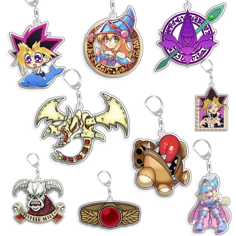 Para Yu-Gi-Oh! Yugi Muto: Llavero Colgante de Acrílico de Diseño Original con Calavera, Mago Oscuro y Ojo del Milenio, de Anime y Dibujos Animados, Regalo