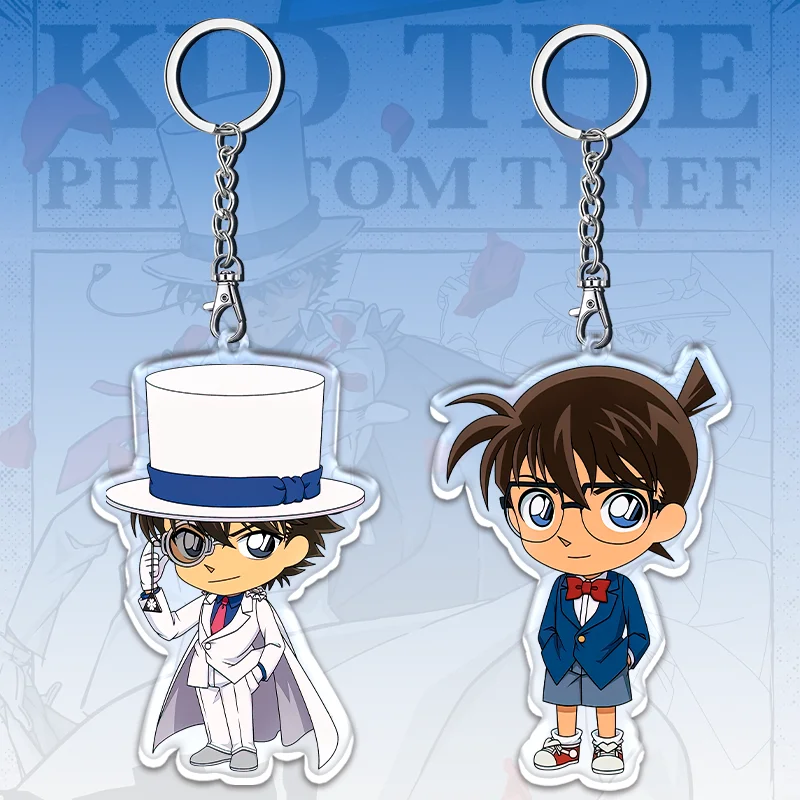 12cm Detective Conan Acrylic Transparent Pendant Car Key Pendant Student Backpack Decoration Fun Cute Cartoon Children's Gift