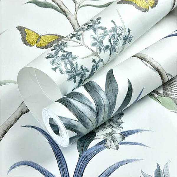 Chinoiserie Wallpaper Vintage Floral Bird Blooming Wall Mural for Livingroom Bedroom Kitchen Tropical Flower Wall Paper