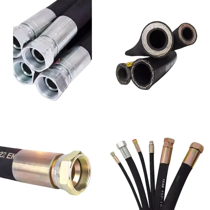 Factory direct sales custom Llngth high pressure 22mm 7/8 cloth hydraulic hose six-layer steel wire anti-aging rubber