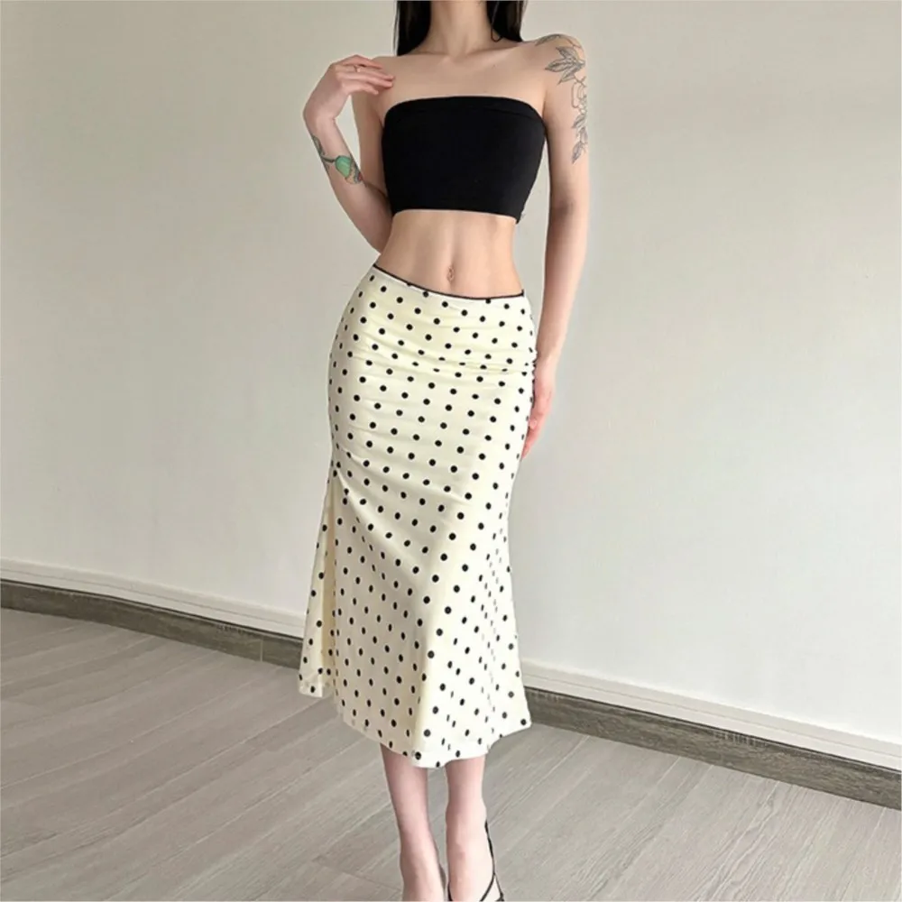Women's Clothing Polka Dot Elegant Skirt Slim Elegant Contrast Color Vacation Simple Style All-match Package Hip Trendy Casual