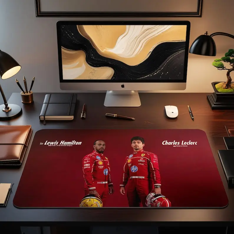 لوحة ماوس فيراري F1: لوحة ماوس ألعاب Hamilton & Leclerc Racing Car XXL RGB #4