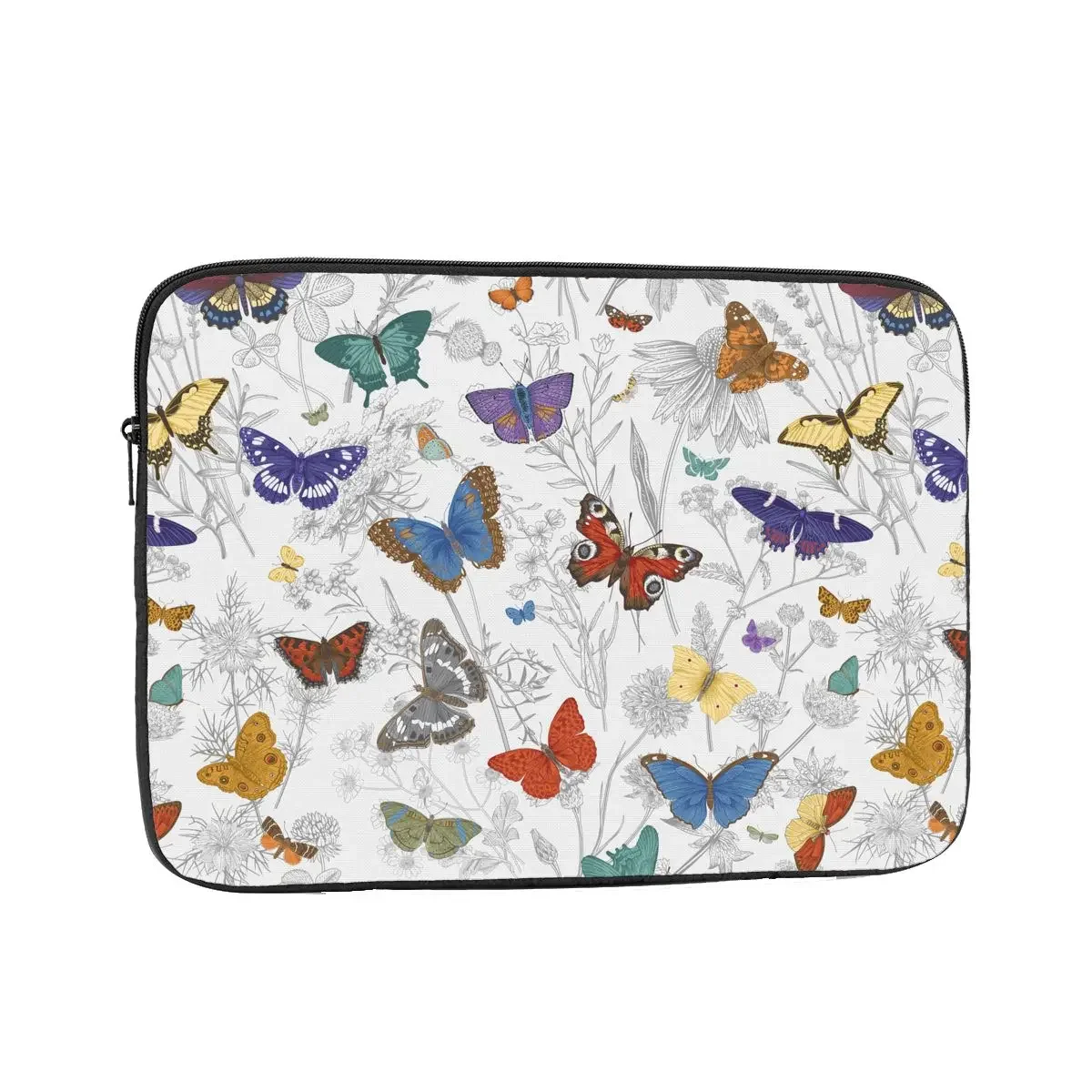 Laptop Bag Sleeve 10 12 13 15 17 Inch Notebook Bag Case Vintage Butterflies And Wild Flowers Shockproof Case