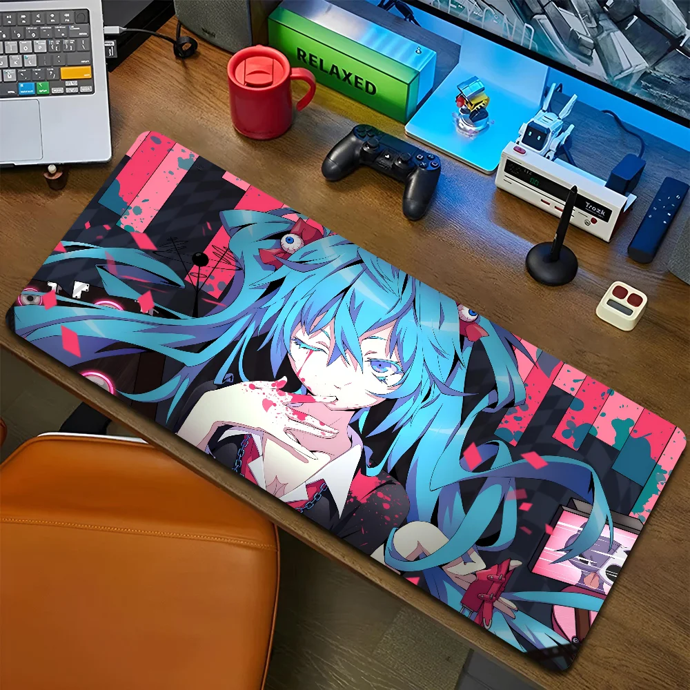 1pc H-Hatsune M-Miku Non-slip Mouse Pad Suitable For Office Computers Laptops E-sports Game Desk Mats XXL Keyboard