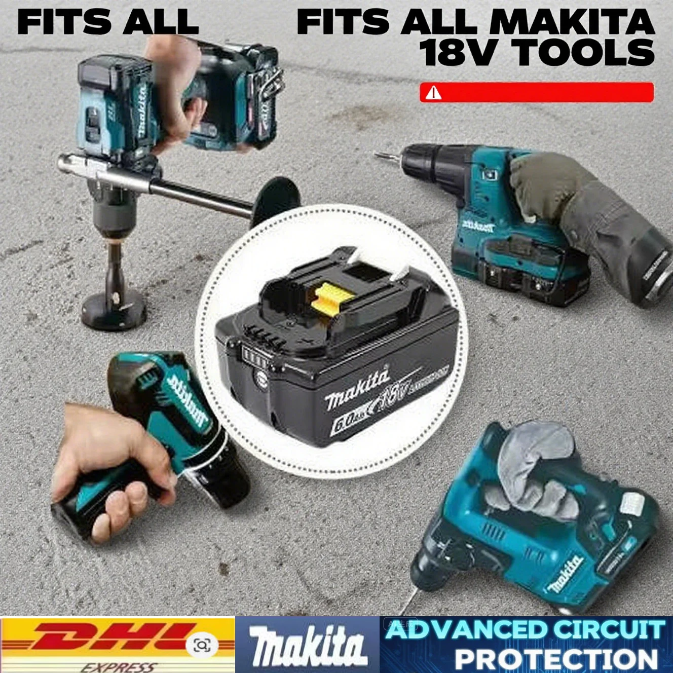 

100% Original Makita 18V Tool Battery (9.0Ah, High-Durability) - Compatible with BL1840 BL1850 Heavy-Duty Drill & Power Tools