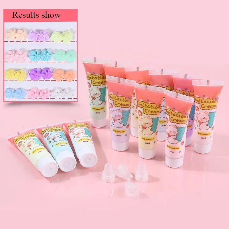12pcs Cream Glue Handmade DIY Making Simulation Cream Homemade Mobile Phone Case Accessories Materials