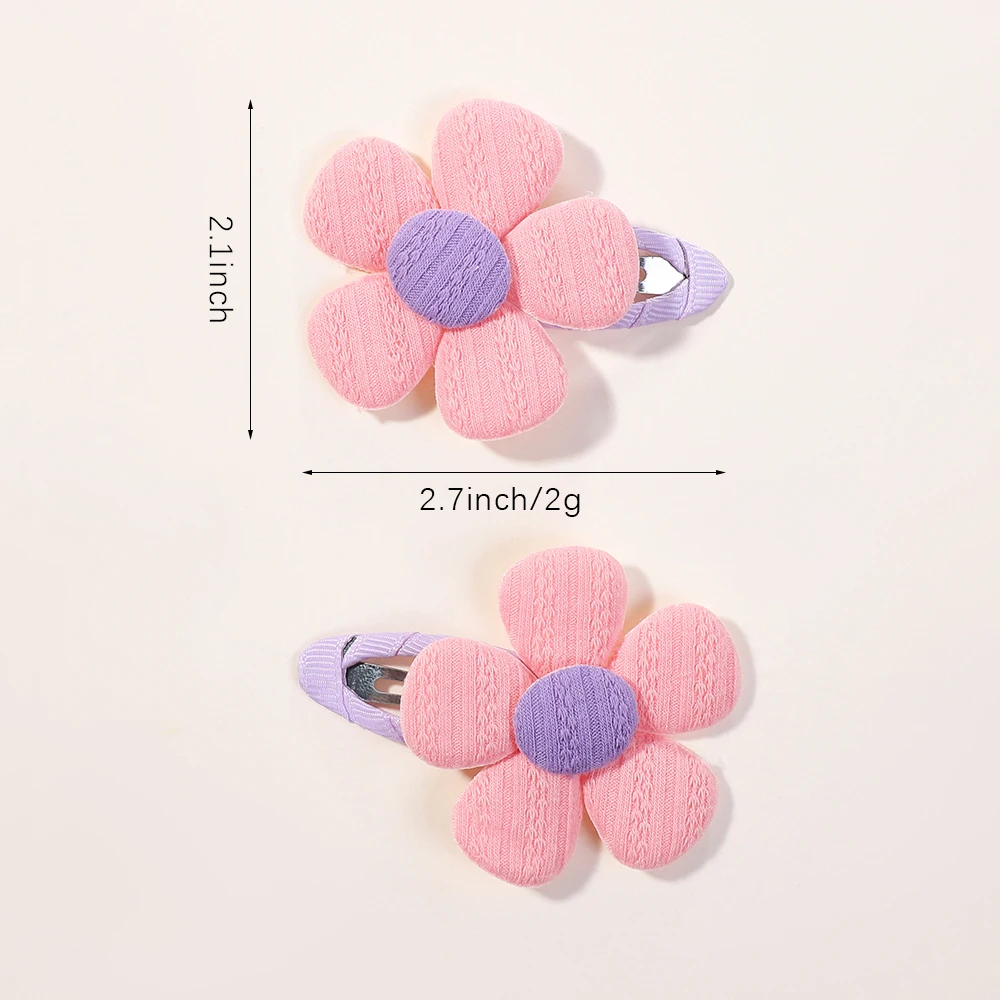 2-Piece SetChildren\'s Cute Fabric Flower Pair Clip Hair Accessories Girl Hairpin Temperament Clip Baby Headdress Gifts Wholesale