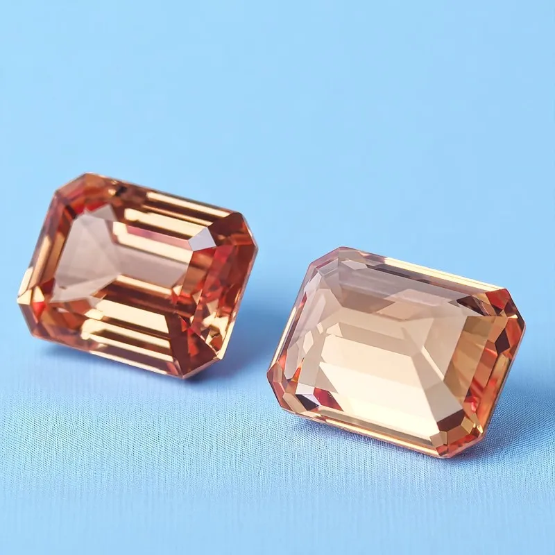Laborgezüchteter Padparadscha Rundschliff Roter Lotus-Farbton Extrem Glänzende Qualität DIY Ring Halskette Ohrringe Hauptmaterialien Zertifiziert – Detail 5