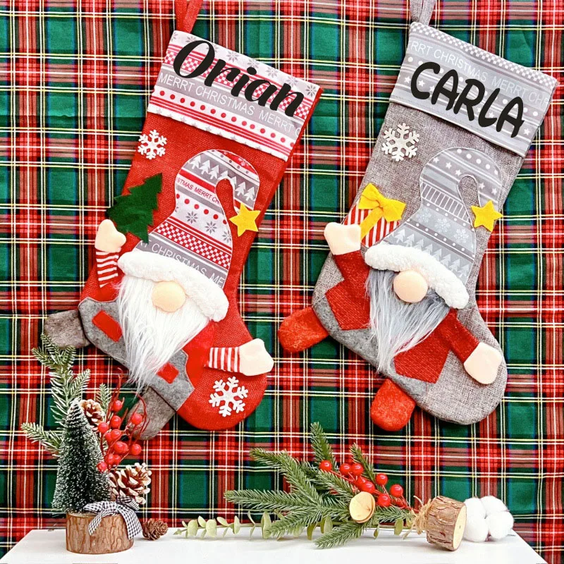 

Personalized Printing New Christmas Decorations Long Legs Christmas Socks Gift Bag Large Christmas Socks Decorative Pendant