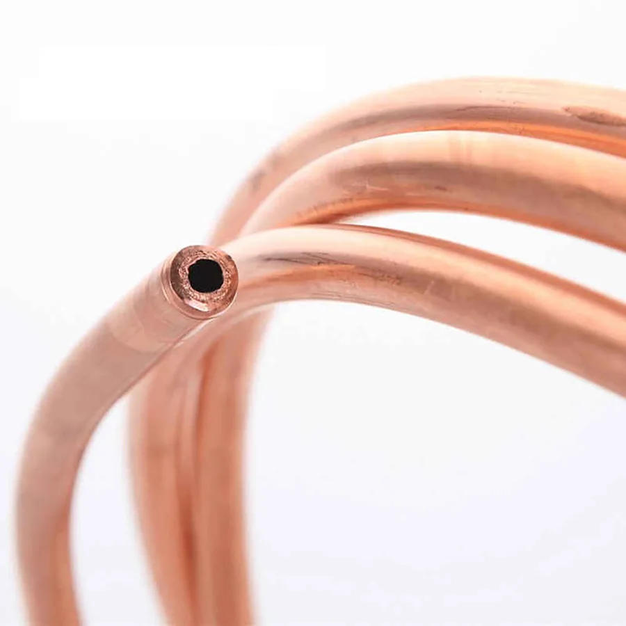 Pure Copper Coil Tube Soft Bendable Hollow Pipe Corrosion‑Resistant for Refrigeration AC Cooling Fluid Pipeline DIY Cutting