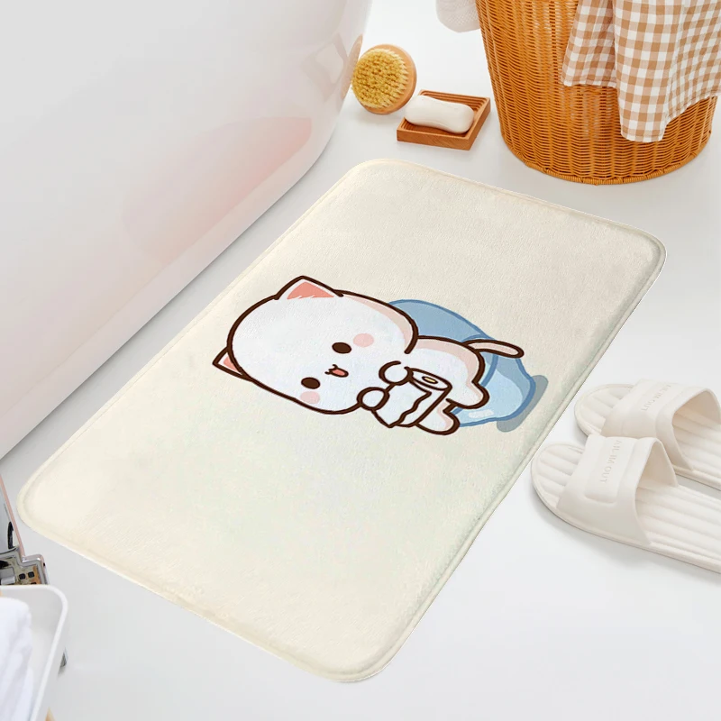 Anime Carpet S-Peach Mochi Cats Doormat Carpets for Living Room Rug Floor Mats Front Door Mat Kitchen Treadmill Rugs Bathmat Rug