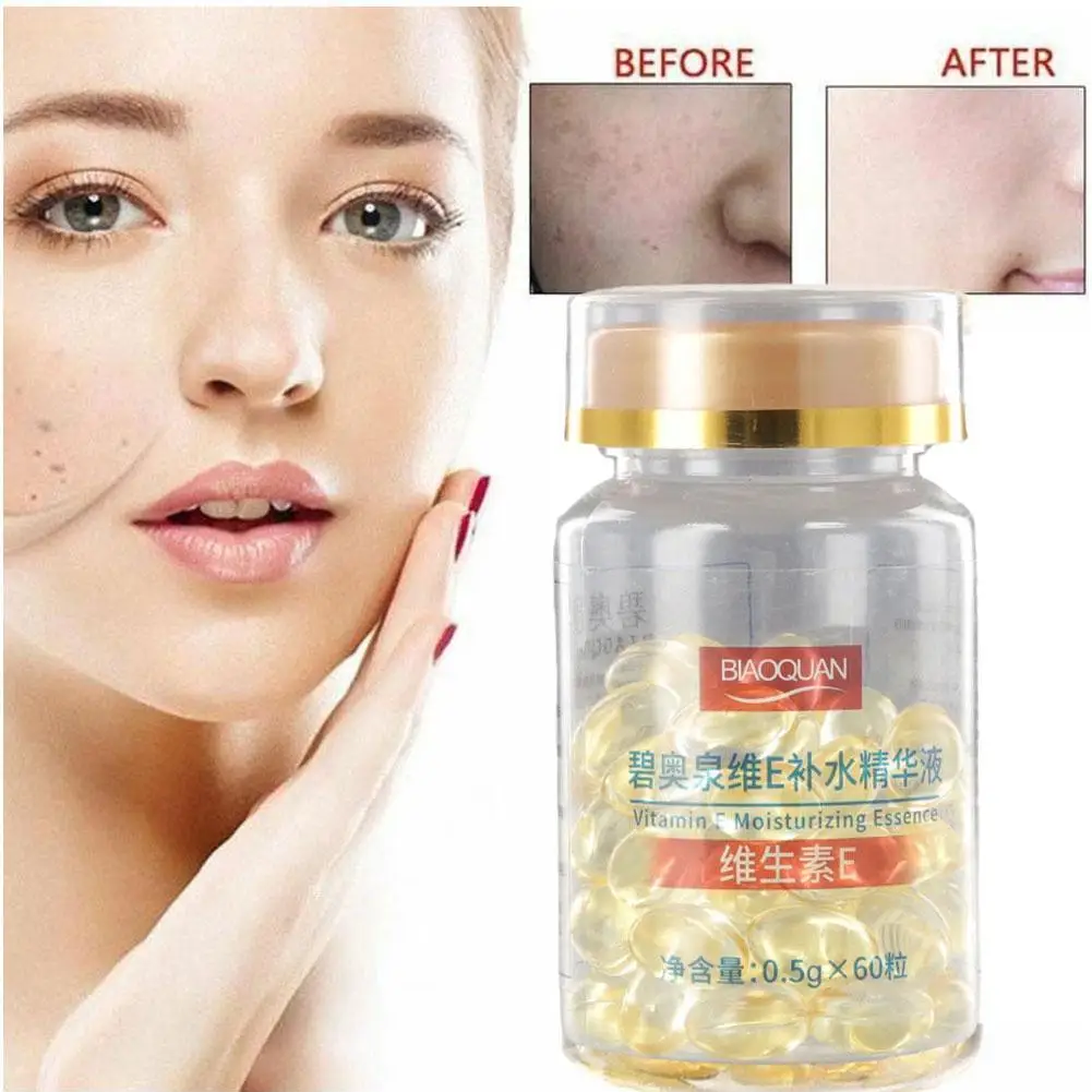 Vitamin E Soft Capsules Serum Hydrating Essence Removal Treatment Moisturizing Whitening Freckle 60pcs/bottle Acne Spot Cap P8O9