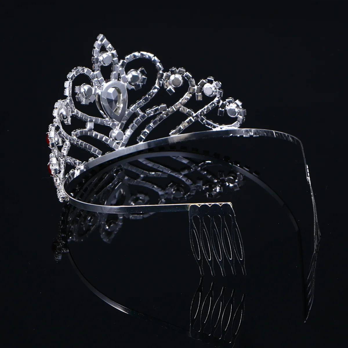 

Свадебная тиара в стиле барокко, серебристо-красный бриллиант, кристаллы и стразы, свадебный головной убор, королевская корона на день рождения, свадебный головной убор