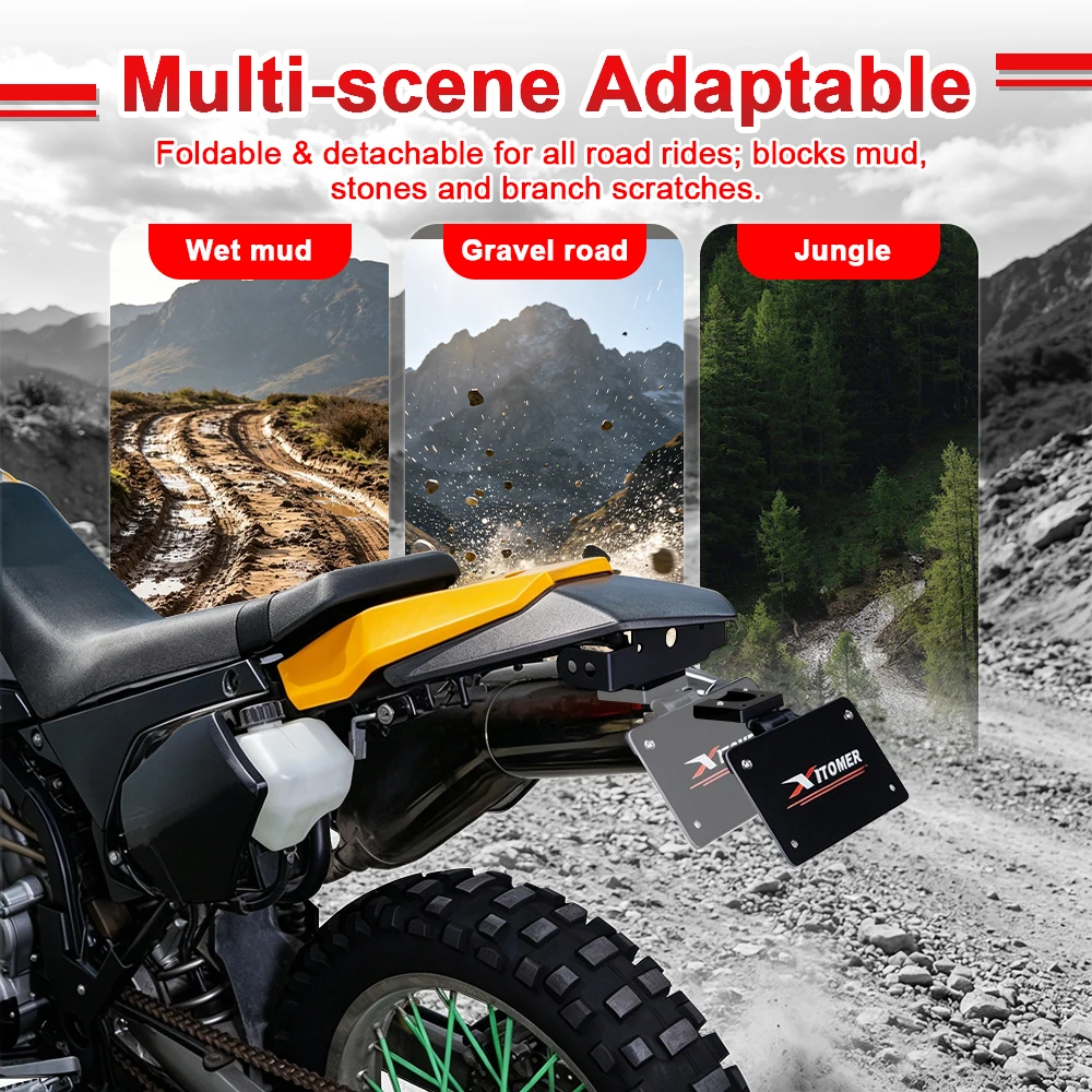 Motorcycle Portatarga Total Remove Quick-release License Plate Holder Tail Tidy For Kawasaki KLX250/S KLX250SF KLX300 KLX300SM