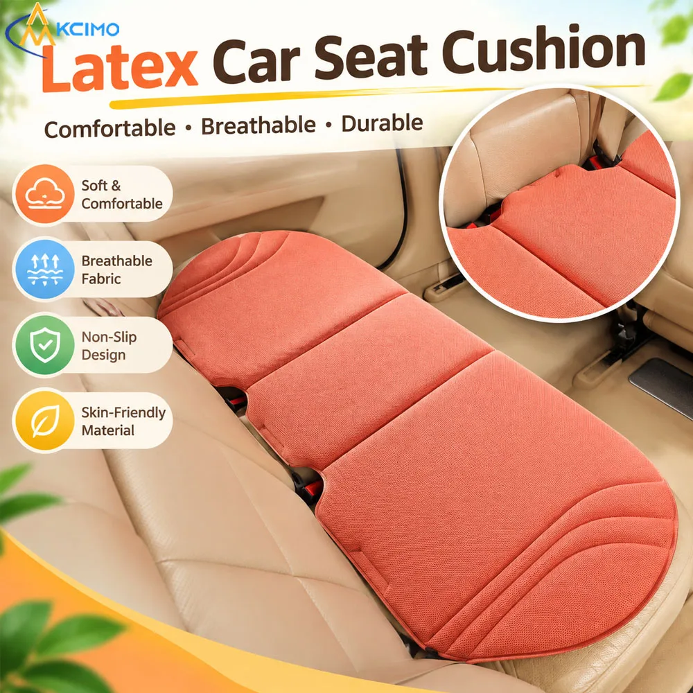 3Pcs Universal Latex Car Seat Cushion Set, Breathable Non-slip Front Rear Seat Pad, Car Interior Seat Protection Mat