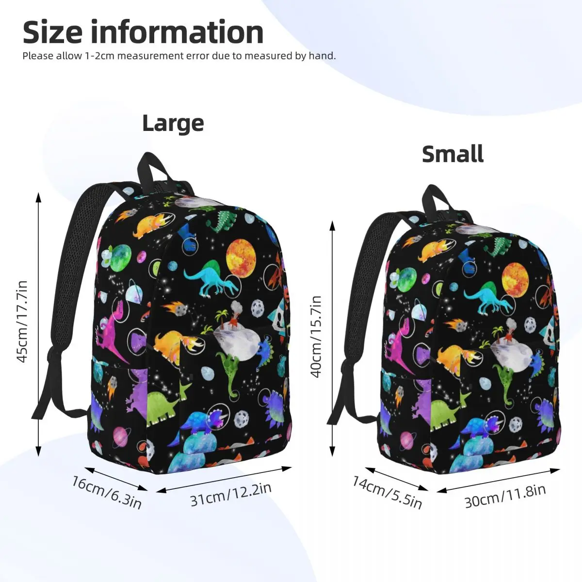 Dinosaur Astronauts In Outer Space Backpack Boy Girl Kids Student School Bookbag Galaxy Planets Daypack Kindergarten Primary Bag