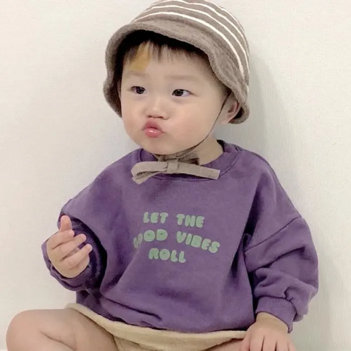 2024 Winter New Baby Long Sleeve Fleece Sweatshirt Infant Boy Girl Versatile Letter Sweatshirt Toddler Thick Warm Pullover Tops