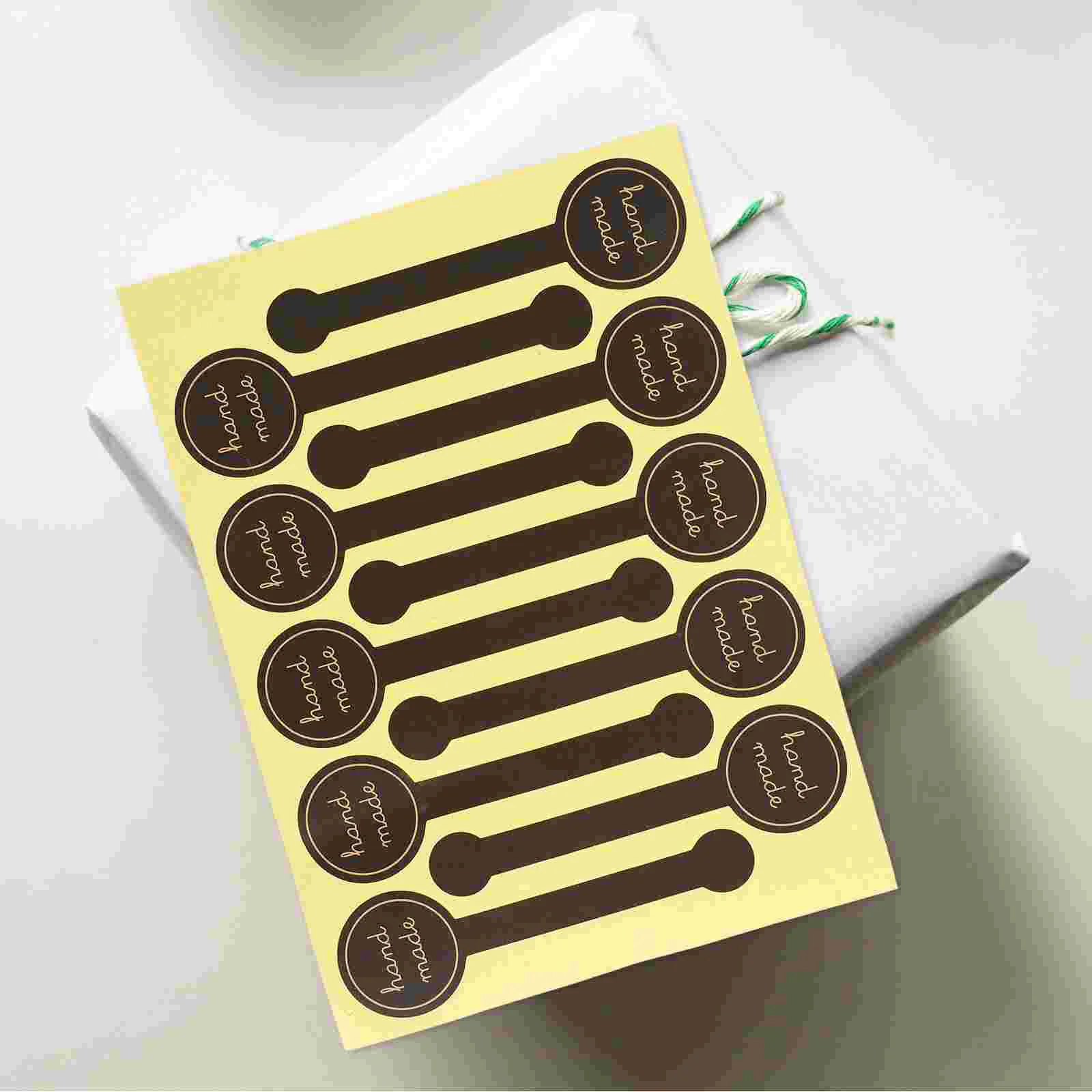 

100 Pcs Sticker Hand Made Stickers Labels Scrapbook Removable Adhesive Bakery Seals Decals for Packaging