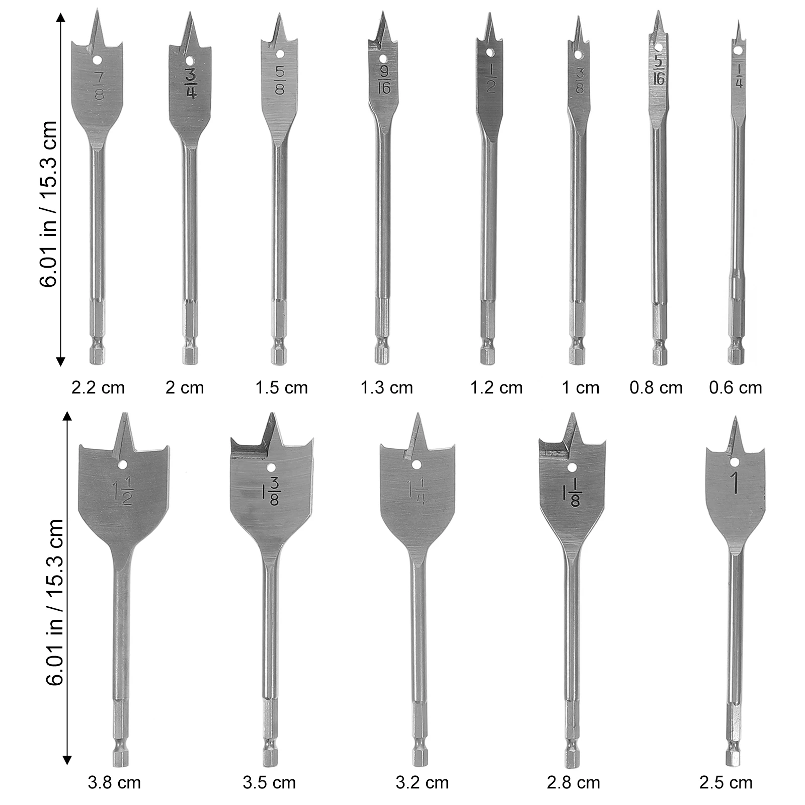 

13 Pcs Woodworking Drill Bit Set Silver Steel Small Bits for Craftsman Spiral Countersink Hole Cutting DIY Tools