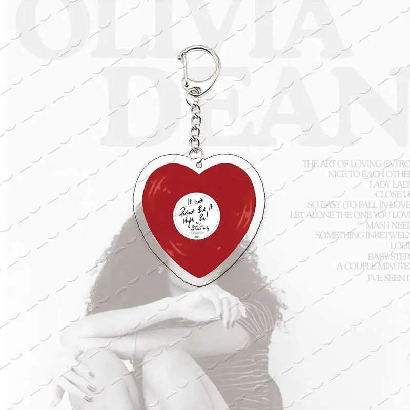 Singer Olivia Dean Keychain for Accessories I Could Be A Florist Lady Messy Ok Love You Bye Acrylic Keyrings Pendant Fans Friend
