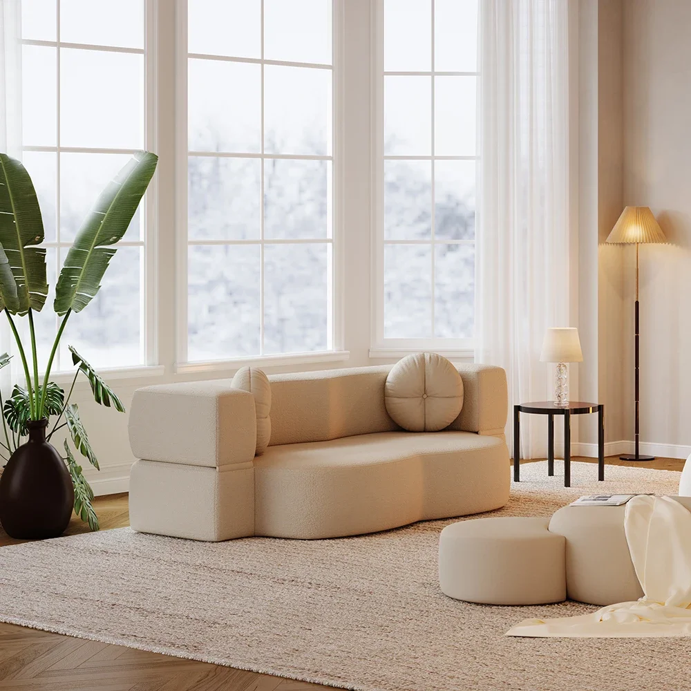 

for Modern Space Multi-purpose Sofa Bed Living Room Furniture Saving Fabric Reclining Come Sofabed Foldable Bed