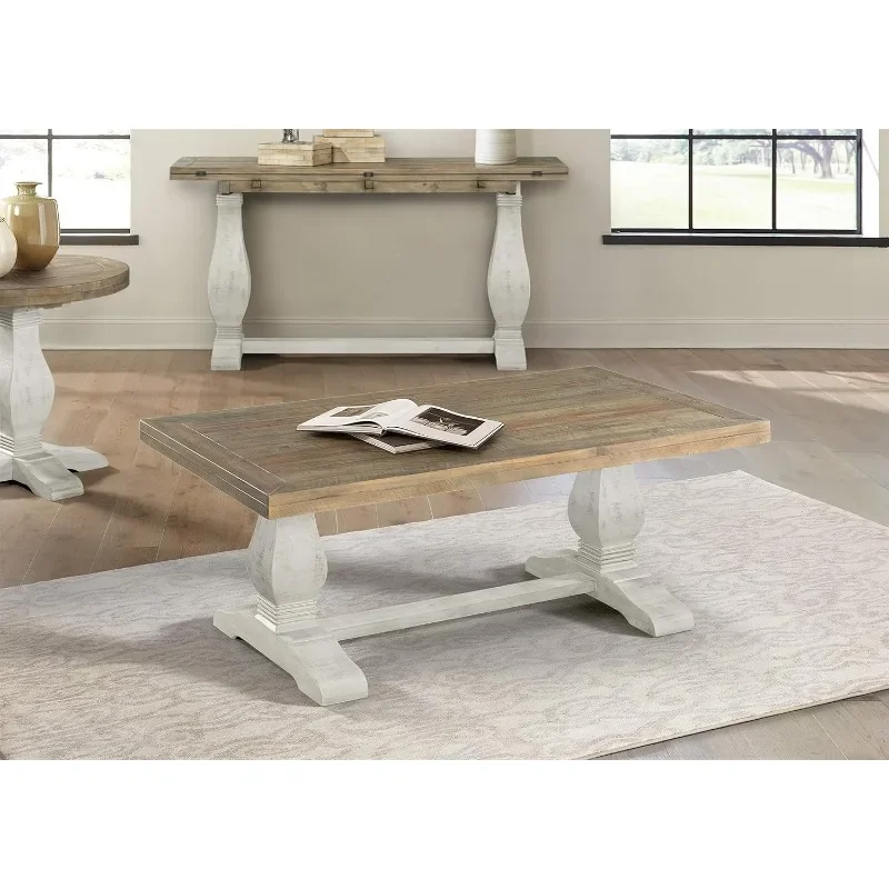 Martin Svensson Home Napa Coffee Table, White Stain and Reclaimed Natural