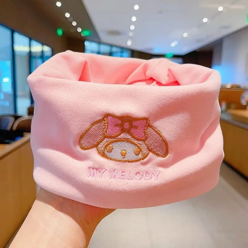 Sanrio Cinnamoroll Sciarpa per bambini Cartoon Kuromi Sciarpa per bambini carina morbida elastica portatile invernale Mantieni caldo Sciarpa pullover antivento calda