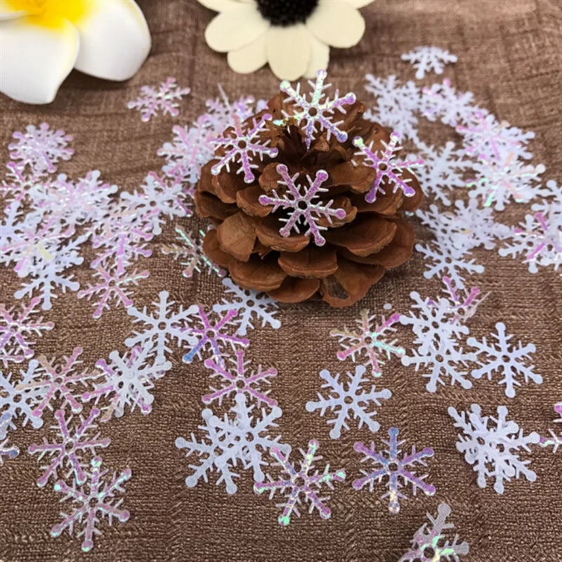 200/300pcs Snowflakes White Artificial Snow Christmas Tree Decoration For Home Party Table DIY Handmade Gift Craft