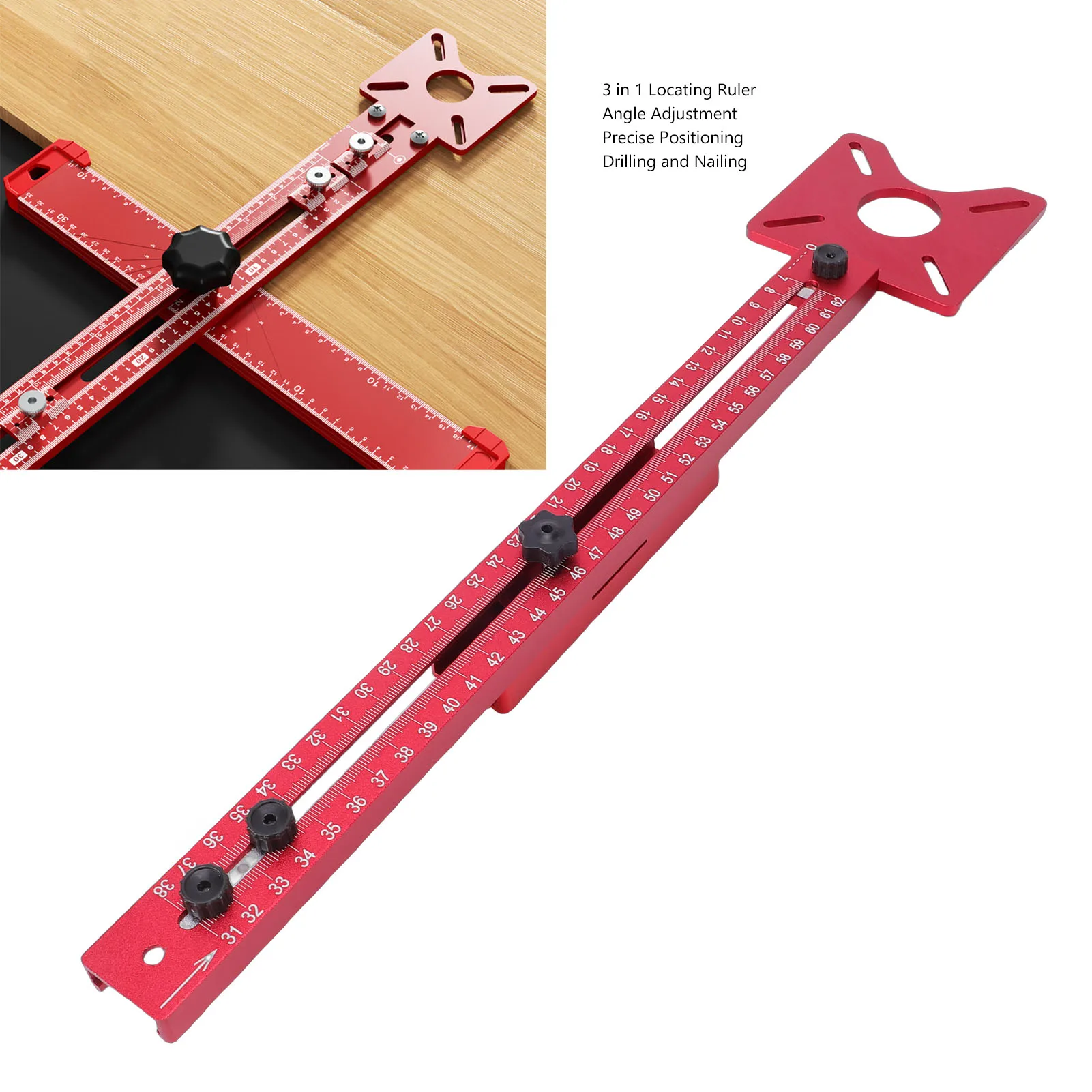 

Router Milling Groove Bracket 400mm Router Guide Auxiliary Tool for Cutting Circles Adjustable Woodworking T Square