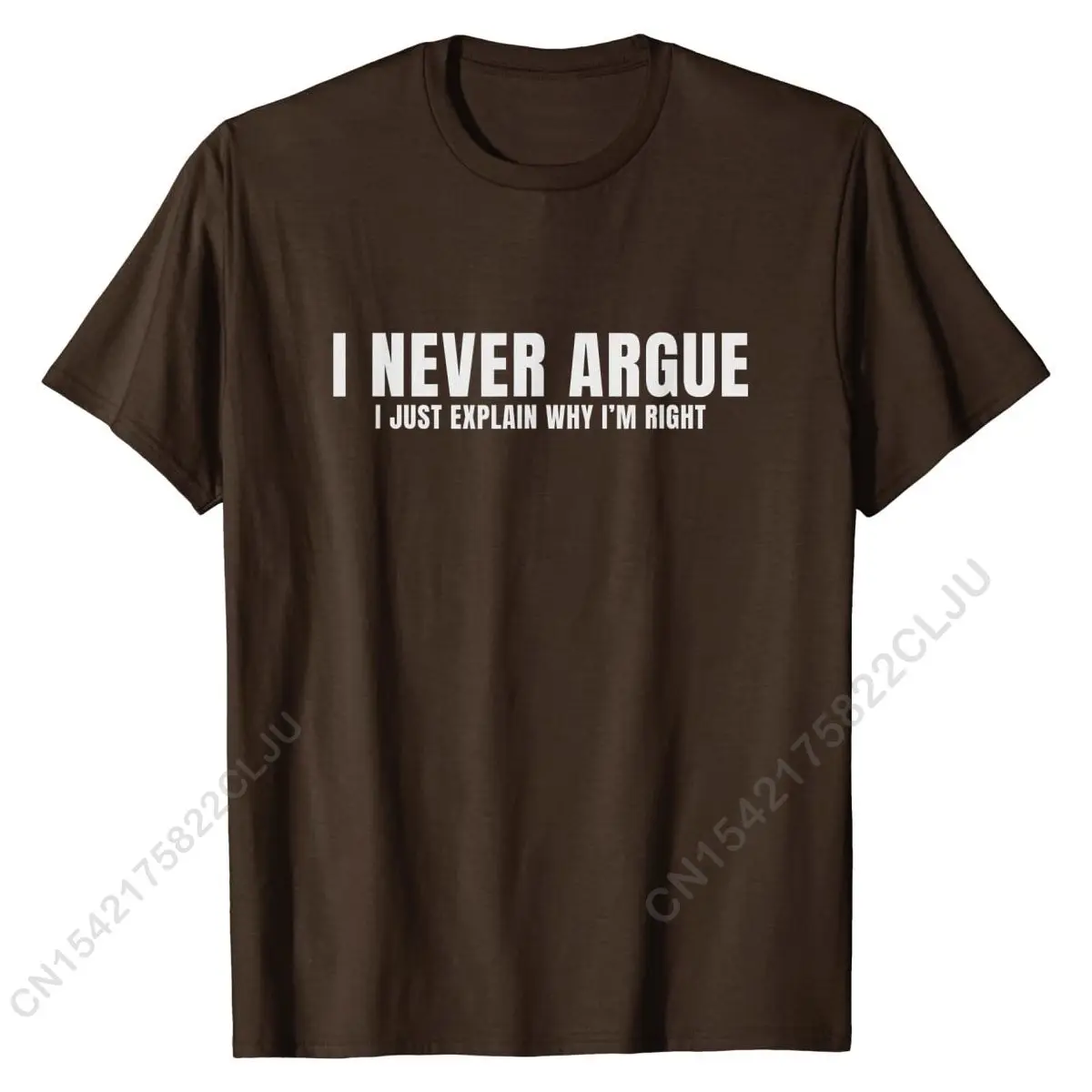 I Never Argue I Explain I'm Right Funny Sarcastic T-Shirt Cotton Custom Tops T Shirt Hot Sale Men Tshirts Family