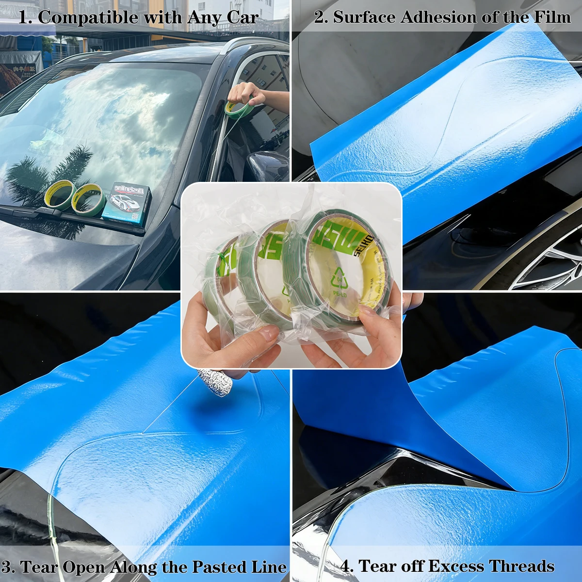 5/10/50m Car Vinyl Packaging Film Knife Free Tape Design Line Seamless Cutting Tool Car Film Packaging Cut Tape Tool Accessories view 6