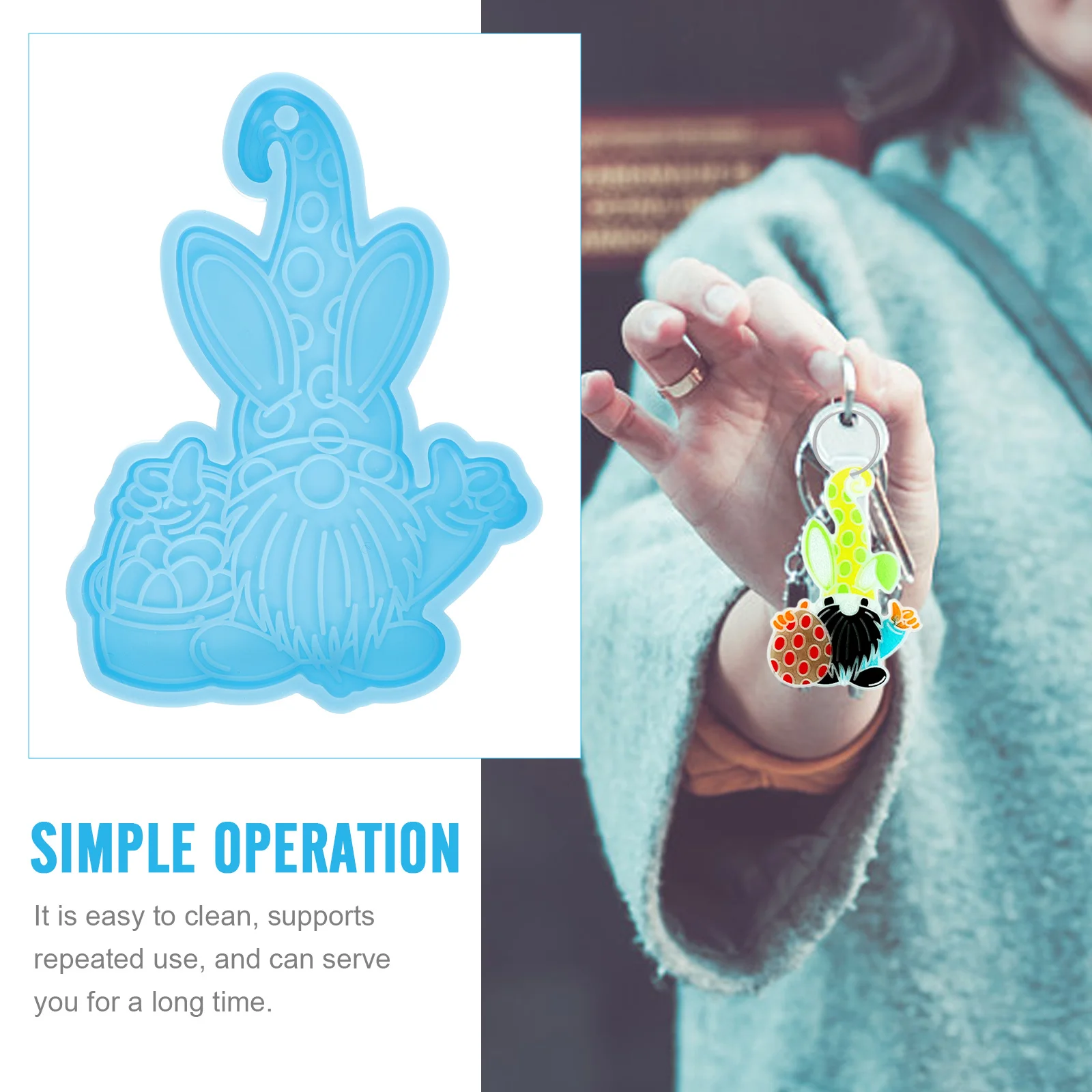 

3Pcs No Face Child Keychain Mold Silicone DIY Pendant Making Molds for Handmade Craft Supplies Easter Gift Decoration