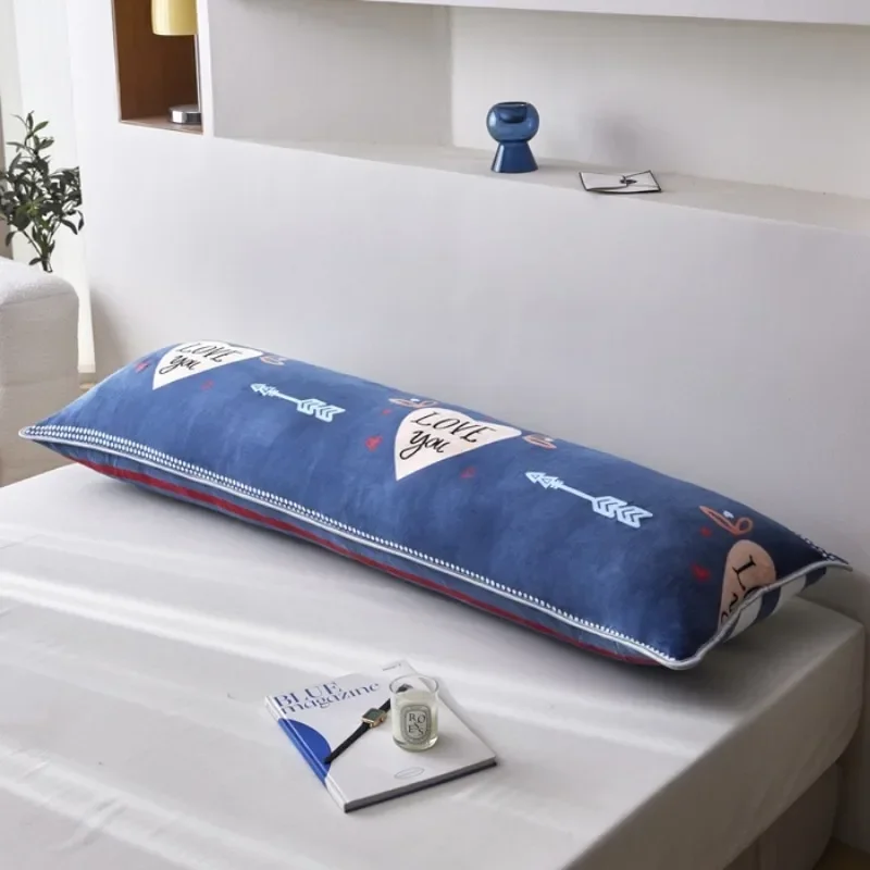 Milk Velvet Flannel Long Pillowcase, Winter Warm Couple Pillow Cover, Anti-dust Anti-sweat Double Body Pillow Case