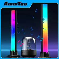 AmmToo 2Pcs APP/Remote Control LED Desktop Mood Light RGB with Dynamic Effects and Music Modes for Bar Home Game Desktop Decor