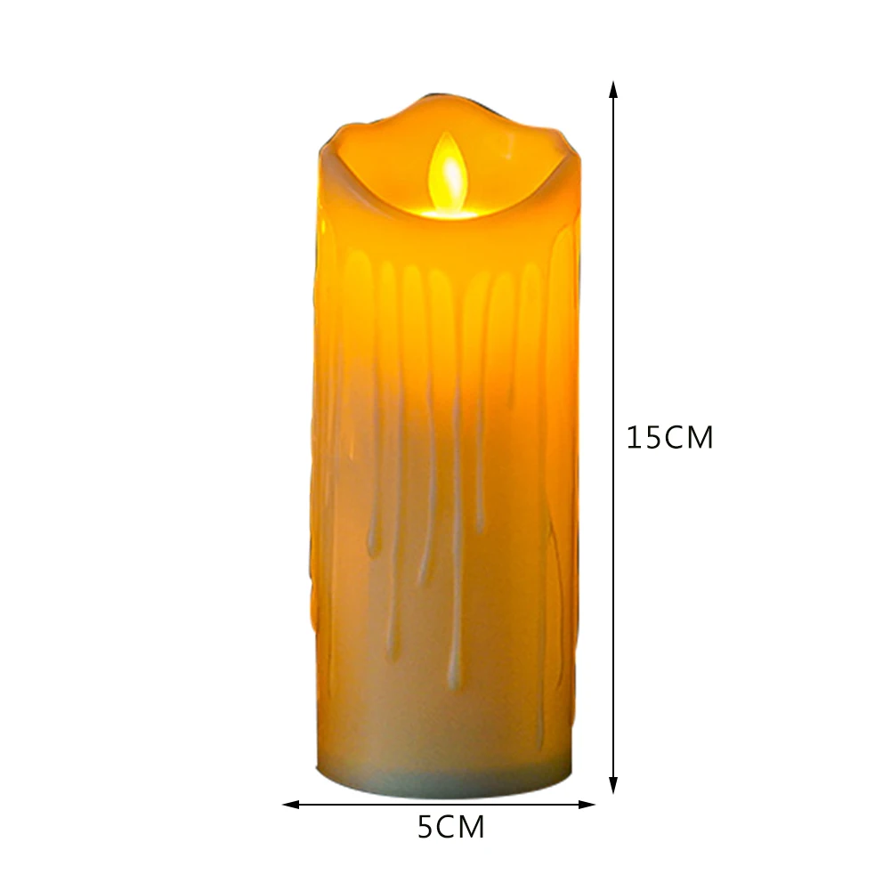 5cm Flickering Light Battery Operated Smooth Electrical Candles Home Decoration Simulation Flickering Pillar Candles for Wedding