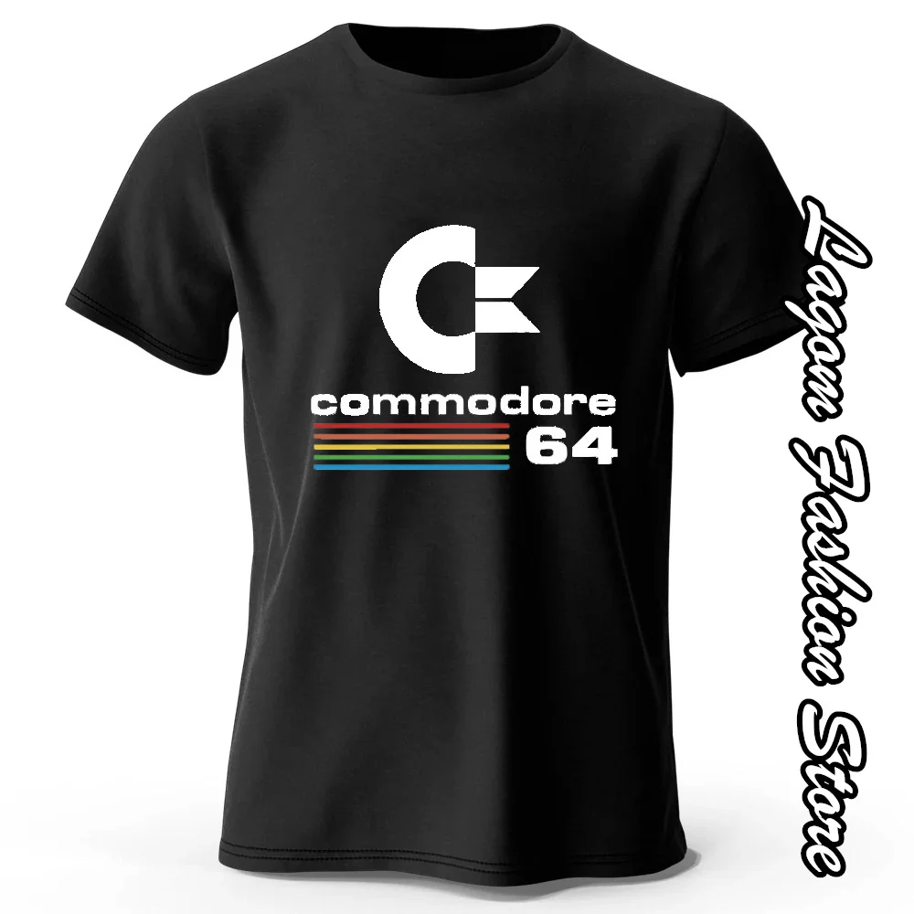 Summer Men Commodore 64 Print T-Shirt Fashion Cotton Tops Tees Male C64 SID Amiga Retro Short Sleeve Clothing Casual Streetwear