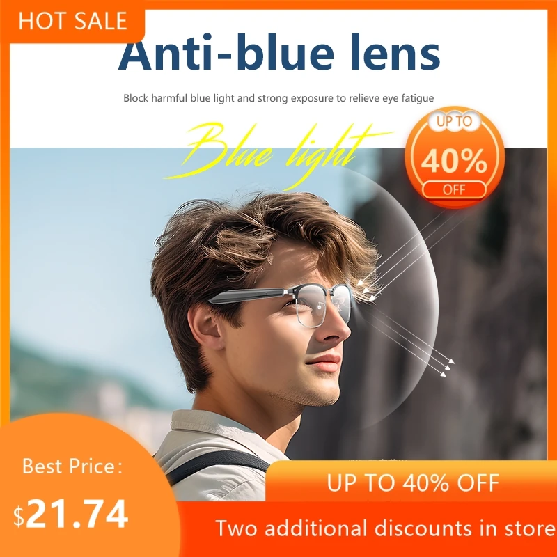 New Cross-border Intelligent Touch Smart Bluetooth Glasses With Metal Frame Multifunctional For Driving Calling Music Glasses