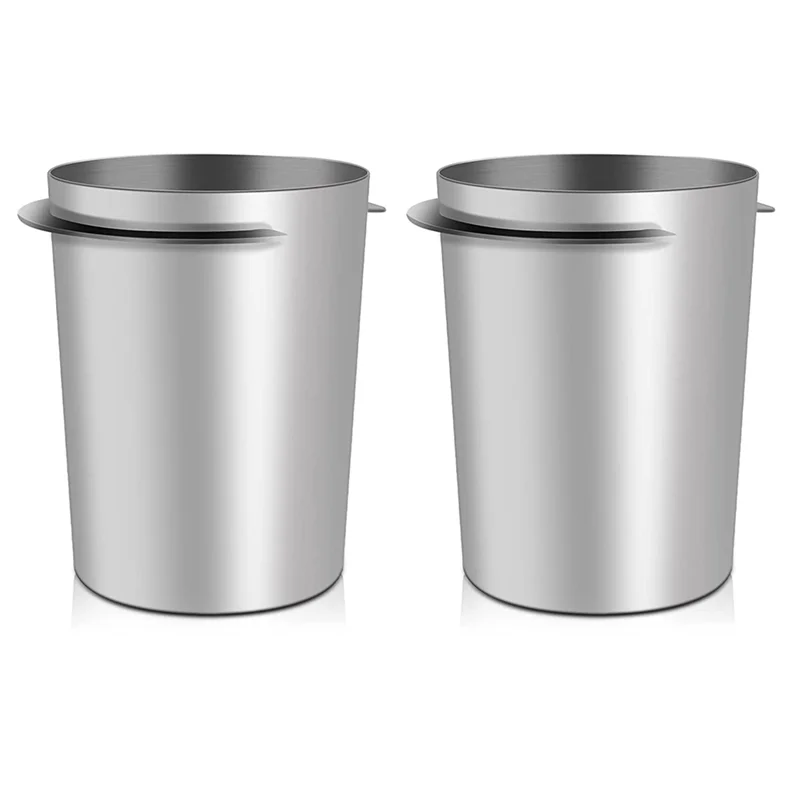 AT16 Coffee Filter Holder Dosing Cup, Stainless Steel Coffee Dosing Cup, 2 Pieces 58 mm Coffee Filter Holder Accessories