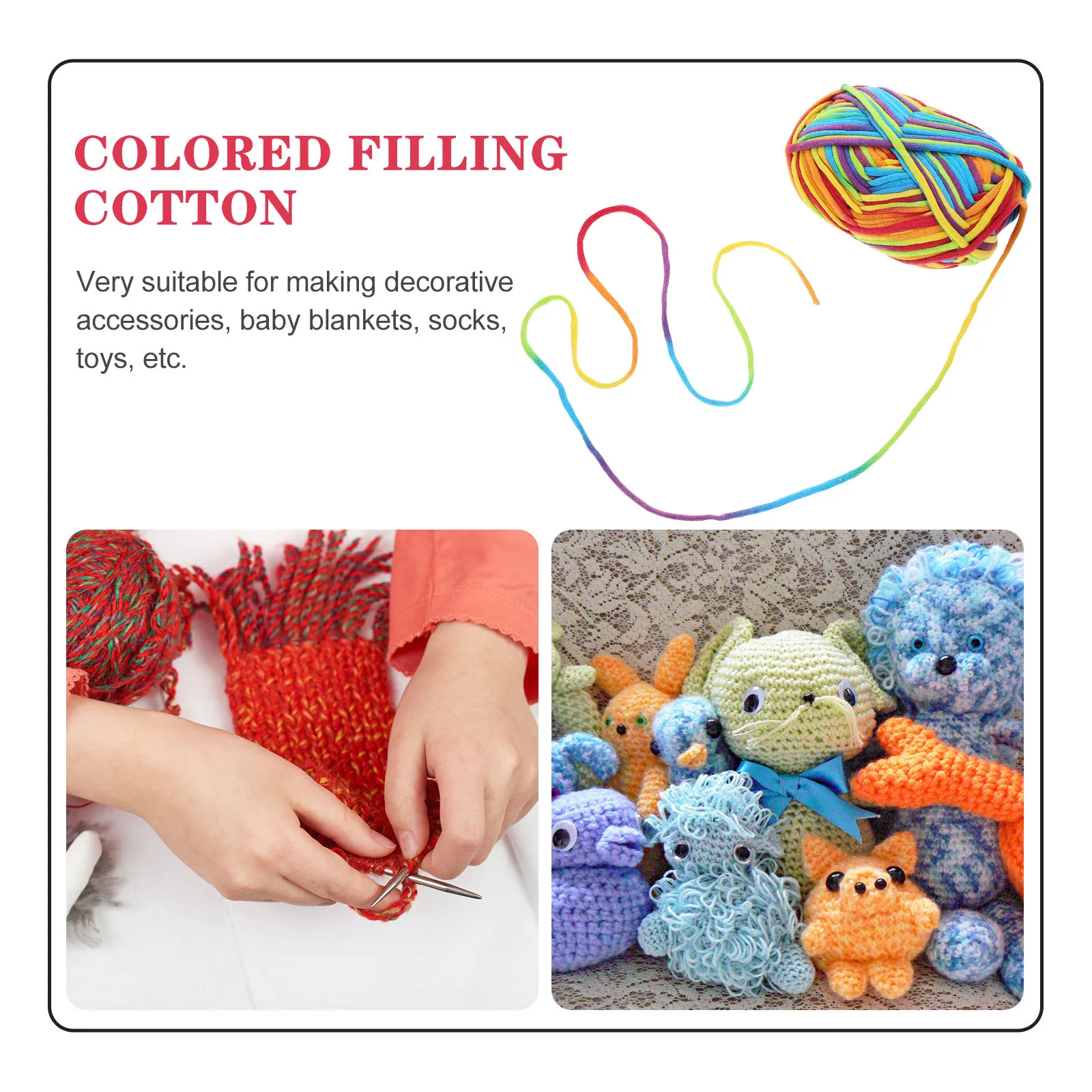 

2pcs Handcrafting Crochet Yarn Material DIY Knitting Yarn Vibrant Color Knitting Yarn DIY Crochet Yarn Beginners Hand Crocheting