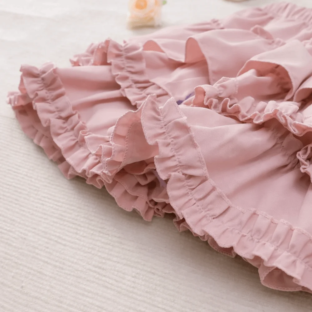 Fashion High Waist Pleated Bubble Skirt Ruffle Hem A Line Puffy Cake Skirt Casual Pleated Design Balloon Skirt Women Fashion